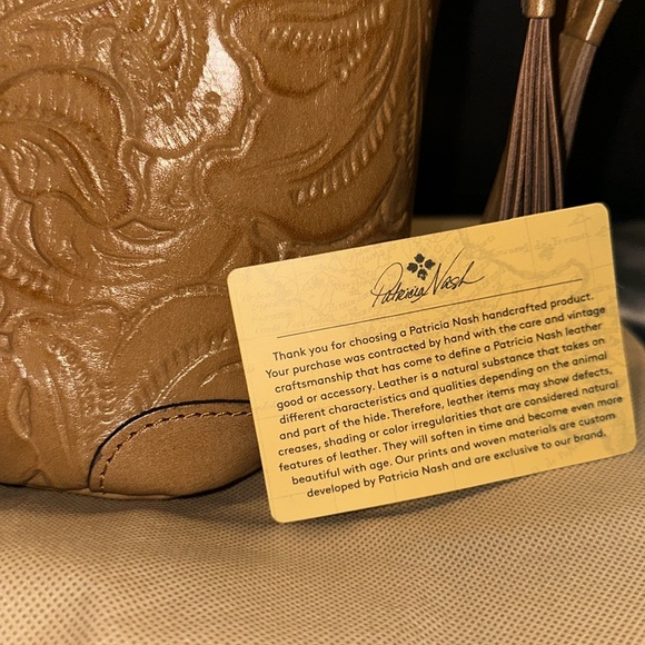 Make Offer! Patricia Nash Kemble Biscuit Tooled Tote Shoulder Bag Tassels - Picture 5 of 8